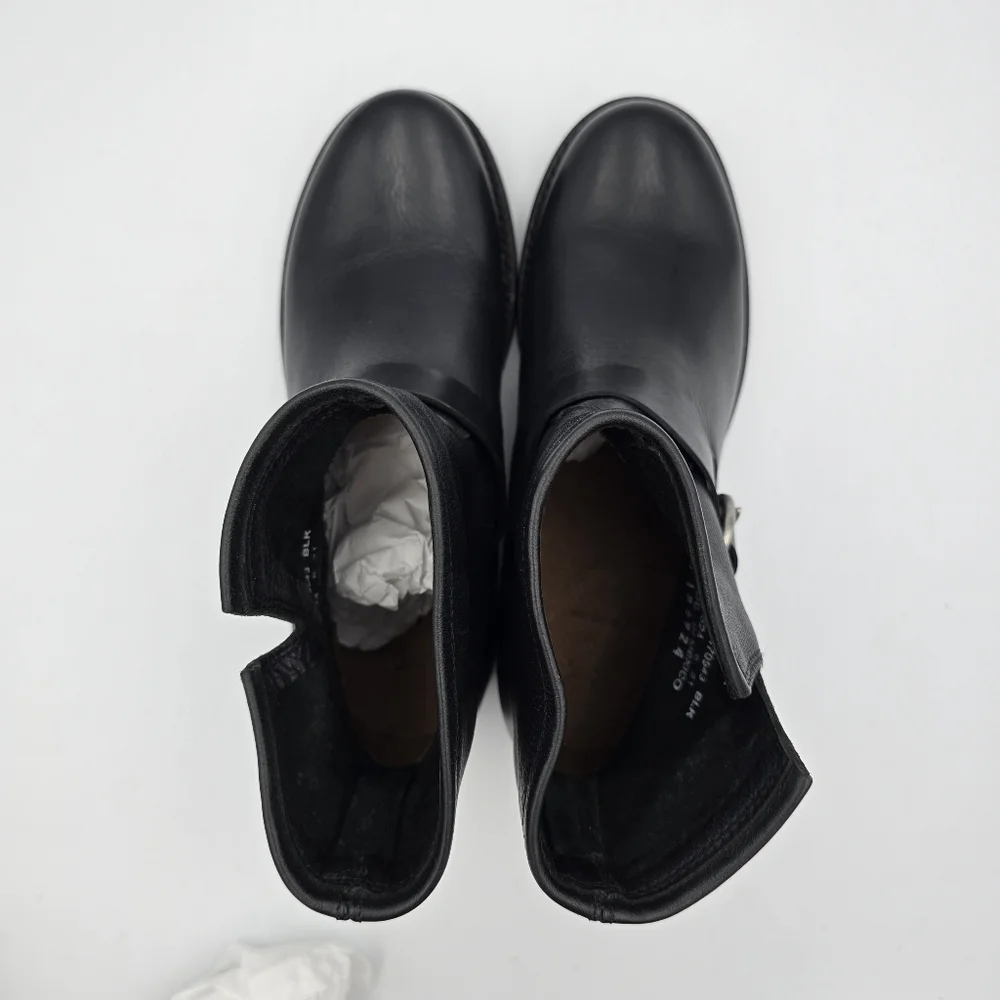 NIB Frye Veronica Flex Botties, Leather Moto Anlke Boots, Black, Women's 6 - Picture 9 of 16